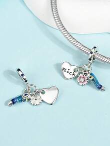 1pc Cute & Minimalist Ocean Series Jewelry Set: Heart, Peach Blossom, Koi Fish, Seashell, Starfish, Turtle, Conch, Jellyfish, Starfish Shell 925 Silver Beads/Safety Chain DIY Bracelet Accessories, Suitable As Jewelry Gift For Women For Daily Wear, Valentine's Day, Date, Anniversary, Christmas, Thanksgiving, Carnival, Theme Party, Birthday