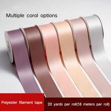 1 Roll, 20 Yards (1 Yard = 0.914 M) High-Density Thick Single-Sided Polyester Satin Ribbon, Gift Box Packaging Ribbon, Mainly Used For Gift Wrapping, Hair Accessories, Holiday Decorations, Wedding Supplies, Etc.