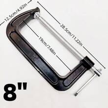 1 件 2/4/6/8 英寸铁制木工 G 型夹 C 型夹 重型快速夹持 G 型夹木工夹 - 黑色 - 查看 6