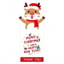 50 Stücke pro Packung Weihnachts-Aufkleber, Frohe Weihnachten Geschenkbox Siegelaufkleber, mit sechs Mustern wie Weihnachtsmann, Rentier, Weihnachtsbaum, Schneemann usw., Verpackungs-Dekorationsaufkleber