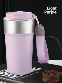 Caneca de Café Portátil de 500ml com Ótima Aparência: Apresenta uma Alça Conveniente para Preparar Qualquer Bebida, Três Aberturas para Beber e é Ideal para Viagens de Carro e Passeios