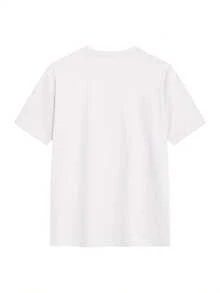 Camiseta de Hombre de Algodón Impresa de Manga Corta con Textura de Algodón de Alta Calidad para Uso Diario que Mejora el Espíritu - Blanco - Ver 6