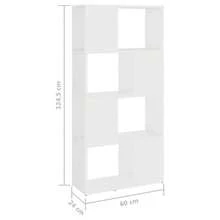 Librería/Divisor de ambientes Larryhot de madera de ingeniería blanca, resistente y duradera, fácil de montar, estilo decorativo, adecuadA, Para guardar adornos, figuras, libros, artículos pequeños, etc. - Blanco - Ver 7