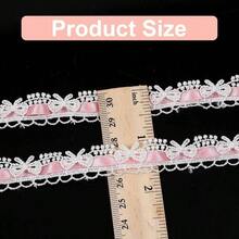 10 Yards Pink Lace Ribbon, Lace Trim Pink Tatting Ribbon Costume Hat Photo Frame Crafts Wedding Bouquet Ornamentation Scrapbooking Decoration