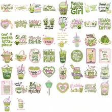 50 张美学贴纸，抹茶礼仪女孩咖啡语录贴纸，水瓶笔记本电脑贴纸 - 多色B(YCK305) - 查看 2
