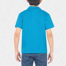 Young Boys Polo Shirts - Teal Blue - View 3