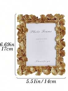 Picture Frame Vintage Gold Frames, Ornate Leaf Textured Hand-Crafted Resin With Glass Front, Gold Picture Frames For Tabletop Display, Retro Design Home Decor - Gold - View 7