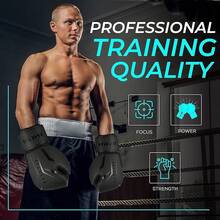 Guantes de Boxeo, Guantes de Lucha, Guantes de Entrenamiento para Hombres y Mujeres, Adecuados para Boxeo, Artes Marciales Mixtas, Sanda, Sparring, etc. - 10 onzas - Ver 9