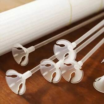 10/20/30pcs Plastic Balloon Fixing Buckle & Stick, Minimalist Clear Balloon Stand For Party Birthday Decorations Christmas Christmas Decorations Christmas Gifts