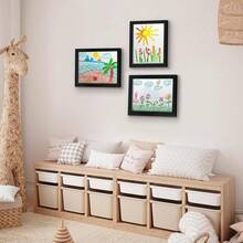 Americanflat - Marco de arte para niños de 10 x 12,5 pulgadas, marco de fotos de carga frontal para obras de arte, uso como marco de fotos de 8,5 x 11 pulgadas con tapete – Mi obra maestra - Negro - Ver 4