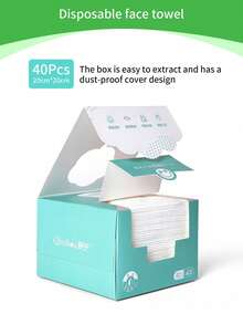 80pcs/40pcs Disposable Face Towels (20*20cm), Makeup Remover Wipes, Boxed One-Time Facial Cleansing Cloths, Suitable For Home Use, Unisex, Soft & Skin-Friendly, For Makeup Removal, Face Washing, Shoe Cleaning, Item Or Home Cleaning