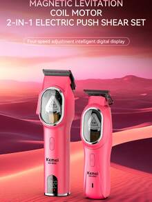 Kemei KM-8502 男士专业理发器套装，电动理发器套装和修剪器套装，无线理发器，带 LED 显示屏的可充电理发工具，男士礼物，可充电 USB-Type C - 彩色 - 查看 8