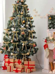 25pcs/10pcs Velvet Christmas Bows (With Gold Ribbon, Easy To Tie) - Ideal For Christmas Tree Decoration, Rustic Crafts And Gifts | Classic Polyester Ribbon Bows, Suitable For Holiday Home Decor, Wedding Decor, Christmas Decor, Christmas Tree Decor, Christmas Gift Wrapping, New Year Decor, Christmas Gift Box Decor, Tabletop Decor, Wedding Bouquets, Gift Wrapping And Party Decor, Christmas Home Decor - Multicolor - View 9