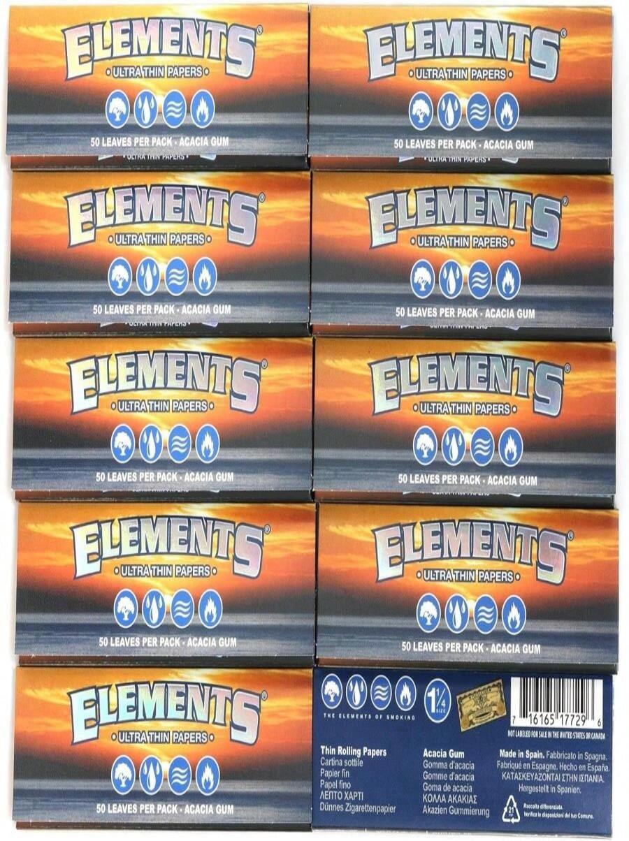 Elements 125 1 1_4 Size Ultra Thin Rice Rolling Paper, 50 Count (Pack Of 10) - White - View 1
