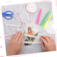 10 Yards Pink Lace Ribbon, Lace Trim Pink Tatting Ribbon Costume Hat Photo Frame Crafts Wedding Bouquet Ornamentation Scrapbooking Decoration