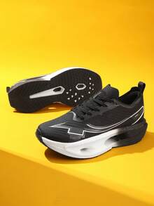 L.S.W.P Giày thể thao nam thoải mái, thường ngày mới - Giày thể thao nhẹ, đế đệm EVA, thích hợp cho phòng tập, chạy bộ vào mùa xuân/hè - Giày thể dục, giày thể thao mùa hè, phong cách thể thao thời trang, thoải mái và vừa vặn - màu đen - Xem 4