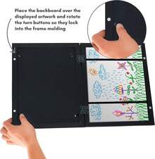 Americanflat - Marco de arte para niños de 10 x 12,5 pulgadas, marco de fotos de carga frontal para obras de arte, uso como marco de fotos de 8,5 x 11 pulgadas con tapete – Mi obra maestra - Negro - Ver 10