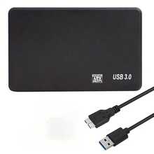 2.5" Hard Drive Enclosure USB 2.0 USB 3.0 To SATA III Adapter, Supports 2.5" SSD And HDD 9.5mm 7mm External Hard Drive Enclosure With UASP, Compatible With WD, Seagate, Hitachi - Black