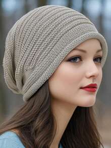 Neue Herbst/Winter gestrickte Beanie Mütze, warme Strick Kappe mit Umschlag, Unisex Ski Mütze, Radfahren Kopfbedeckung, Mütze für kaltes Wetter