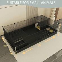 DIY Guinea Pig Cages With Waterproof Canvas Bottom16 Panels Small Animal Cage Pet Playpen With Door For Bunny Turtle Hedgehog Indoor Metal Wire Yard Fence Outdoor - như hình ảnh - Xem 2