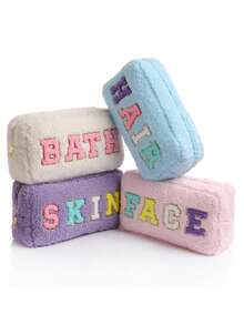 1 Piece Women Girls Cute Plush Fuzzy Hair Skin Face Bath Chenille Letter Preppy Patches Makeup Bag Travel Cosmetic Pouch With Zipper For Women Travel Toiletry Storage Organization,Makeup Bag,Make Up Bag,Makeup Bags,Cosmetic Bag,Makeup Organiser,Travel,Makeup Pouch,Bag,Vanity,Make Up Pouch,Travel Essentials,Pouch Bag,Make Up Bags,Bags,Travel Essential,Vanity Accessories,Small Makeup Bag,Makeup Pouch,Cosmetic Bag,Travel Essential,Large Capacity,Large Makeup Bag,Christmas Gifts,Pouch,Travel,Gifts For Women,Women's Necessaire,Travel Essential,Pouch,Clutch / Small Handbag,Necessaire,Makeup Organizer,Makeup Organize,Pouch,Brush Holder,Mini Pouch,Large Capacity Pouch,Gifts For Women,Christmas Gifts,Gift Ideas For Women