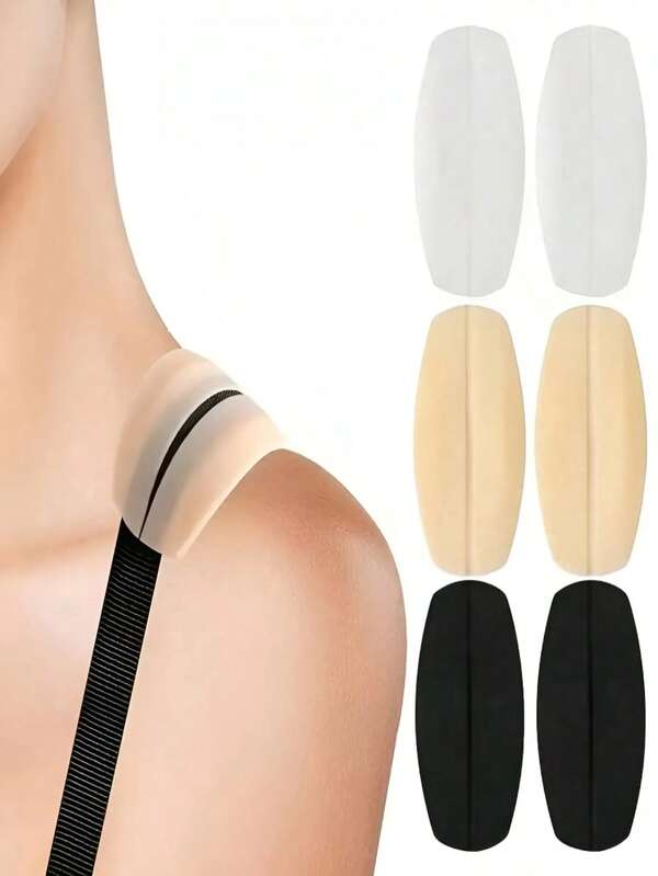 2pcs/6pcs Invisible Silicone Shoulder Pads, Bra Anti-Slip Pads, Soft Seamless Bra Strap Pads, Silicone Non-Slip Straps, Prevent Straps From Slipping, Traceless, Pressure-Relieving Straps, Non-Slip Bra Strap Clips, Suitable For Travel, Sports, Outdoor, Belt Summer Cool, Beach, Travel Body Care