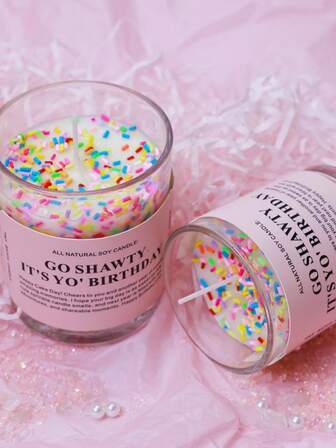 1pc Happy Cake Day! Cheers To You And Another Year Of Making Amazing Memories. I Hope Your Big Day Is As Sweet As This Cute Sprinkle Candle Smells, And Next Year Is Filled With Fun, Adventures, And Shareable Moments. Happy Birthday,Anyone Celebrating Their Birthday,Jar Candle,Candle,Candles,Gift,Gifts,Home Decor,Birthday Decorations,Birthday Candle, Ornaments, Decorations,