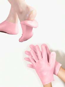 21双硅胶保湿舒缓袜，1双高弹力压缩袜，可重复使用芦荟袜，过夜SPA袜，防滑凝胶高跟袜，适合皮肤干燥和足部粗糙的男女，家庭足部护理 - 彩色 - 查看 16