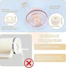 Set de 11 Piezas de Accesorios para la Cup, 6 Tapones antiderrame, 2 Cubiertas para popotes, 2 Charms Colgantes, 1 Bota, Set de Silicona para 40 oz y 30 oz - Beis - Ver 8