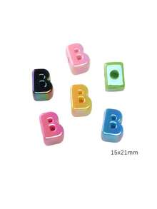 10 件/26 件电镀亚克力大孔英文字母珠，DIY 手机挂绳，休闲鞋饰，手工珠宝配饰，节日礼物 - 馬卡龍鍍彩字母 - 查看 11