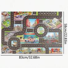1 Piece Of Carpet Landscape Map Popular Civilized City And Parking Lot Game, City And Road Theme Waterproof Water Game Carpet Map, Waterproof And Moisture-Proof Non-Woven Fabric, School Supplies Boy Toys - Multicolor - View 11