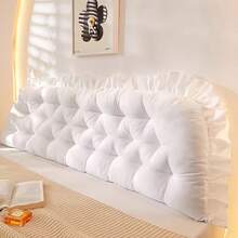 1pc Solid Color Minimalist European Style Large Backrest Pillow, Sofa Lumbar Support Cushion, Reading Pillow, Suitable For Bedroom, Living Room Home Decor, Warm Holiday Gift - White - View 3