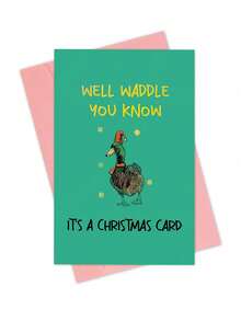 1 pièce Carte de Noël drôle de canard pour lui et elle, carte de Noël avec jeu de mots mignon de canard pour hommes et femmes, carte de Noël et de vacances pour ami, sœur, frère, vous le saurez bien, c'est une carte de Noël