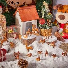 2 件/6 件精美微型鹿雕塑小雕像 - 精致的仙女花园装饰，手工树脂艺术，异想天开的家居装饰点缀，适合自然爱好者的独特圣诞礼物