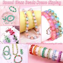 100/360/720Pcs Glass Beads For Bracelets, 8mm Crystal Glass Beads For Jewelry Making Round Friendship Bracelet Making Kit Bead DIY Crafts For Birthday Gifts