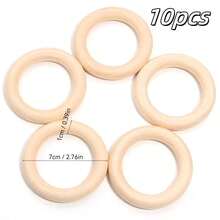 5/10/20/30/50pcs Natural Wooden Rings, Beads, Rings, Pendants, (3/4.5/5.5/7mm) Thick Smooth Unprocessed Wooden Rings, For DIY Crafts, Artworks, Carving, Weaving, Lace, Hanging Decor, Home Decor, Painting Decor, Curtain Rings, Napkin Rings, Sewing, DIY Jewelry Making