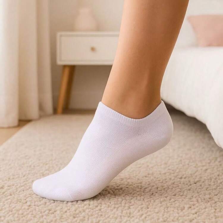 Kit 12 Pares Meias Soquete Cano Curto Brancas Unissex Tamanho 35-40 - Branco - Visão 6