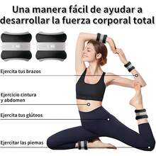Polainas para Tobillo 1kg, 2 pcs Pesas Para Tobillos, Gimnasio Polainas para Muñecas, Polainas Ajustables de Peso, Correr y Entrenamiento de Fuerza para Mujeres Hombres - Negro - Ver 5