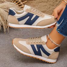 女士时尚休闲网面运动鞋，轻便舒适跑步鞋，新款 - 米色 - 查看 12