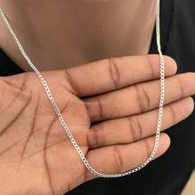 Men's Grumet Necklace Cord 2mm 925 Silver Plated 50cm 60cm70cm 80cm - Bạc - Xem 3