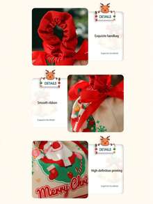 4 PIEZAS Bolsas de regalo con cordón navideñas, bolsas de caramelos navideñas, bolsas de terciopelo reutilizables de Papá Noel para envolver regalos de Navidad, bolsas de regalo para regalos de fiesta, decoración y obsequios