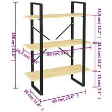 Librería Larryhot de 3 niveles 80x30x105 cm Madera maciza de pino, resistente y duradera, fácil de montar, estilo decorativo, adecuadA, Para guardar adornos, figuras, libros, pequeños objetos, etc. - Marrón - Ver 8