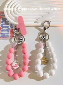 1pc Handmade Heart-Shaped Beaded Lanyard, Candy Color, Creative Accessory For Cameras, Phones, Bracelets - Multicolor - View 9