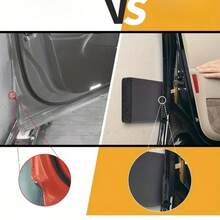 4 piezas Almohadillas de espuma con refuerzo de rejilla para parachoques de garaje, protectores de borde de puerta sin residuos, tiras de espuma de goma con adhesivo alto para parachoques de puerta de automóvil, fácil de instalar y quitar, adecuado para protección de pared, piso, puerta y superficie metálica