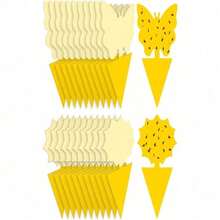 50 Pieces Of Random Shapes Fruit Fly Traps Yellow Sticky Traps Fungus Gnat Traps Insect Bug Traps For Indoor Outdoor Kitchen Plants Whitefly Mosquitos Fungus Gnats Flying Insects