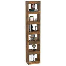 Librería/Bifurcador Larryhot Roble Ahumado 40x30x198 cm, resistente y duradera, fácil de montar, estilo decorativo, adecuadA, Para guardar adornos, figuras, libros, pequeños objetos, etc. - Marrón - Ver 4