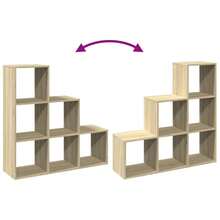 Estante divisor de ambientes de 3 niveles Larryhot Roble Sonoma 99x29x99 cm, Resistente y duradero, Fácil de montar, Estilo decorativo, Adecuado para guardar adornos, figuras, libros, artículos pequeños, etc. - Marrón - Ver 8