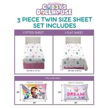 Gabby's Dollhouse Bedding Super Soft Sheet Set 3 Pcs Twin - Gabbys娃娃屋床單套裝 - 查看 4