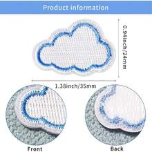 10 Pieces Cloud Iron On Patches, Sew On Tiny Cloud Embroidered Patch Appliques Clothing Dress Jackets Backpacks Pants Caps Decoration