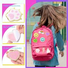 40 Pcs Self Adhesive Chenille Patches Colorful Cute Chenille Embroidered Patches Glitter Chenille Patches Sticker Applique Clothing Fabric Backpack Repair DecorCute